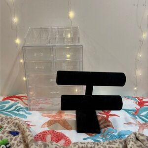 2pc clear display and velvet bracelet stand